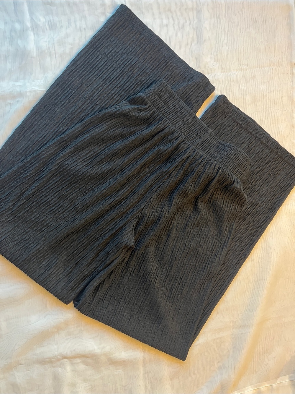 Love Poem Crinkle Wide Leg Pants & Tank Set - Black - Picture 3 of 4